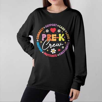 Best Teacher Shirt, Funny Teacher UnisexT-Shirt/Hoodie/Sweatshirt HLT00 - Pre-K Crew 1st Day of School Funny Preschool Teacher T-Shirt