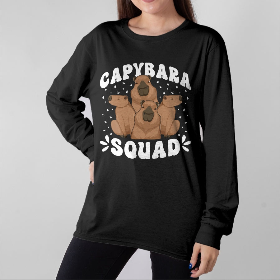 Cute Capybara Shirt, Funny Capybara Unisex T-Shirt/Hoodie/Sweatshirt HLT00 - Capybara Themed Party Capybara Squad T-Shirt