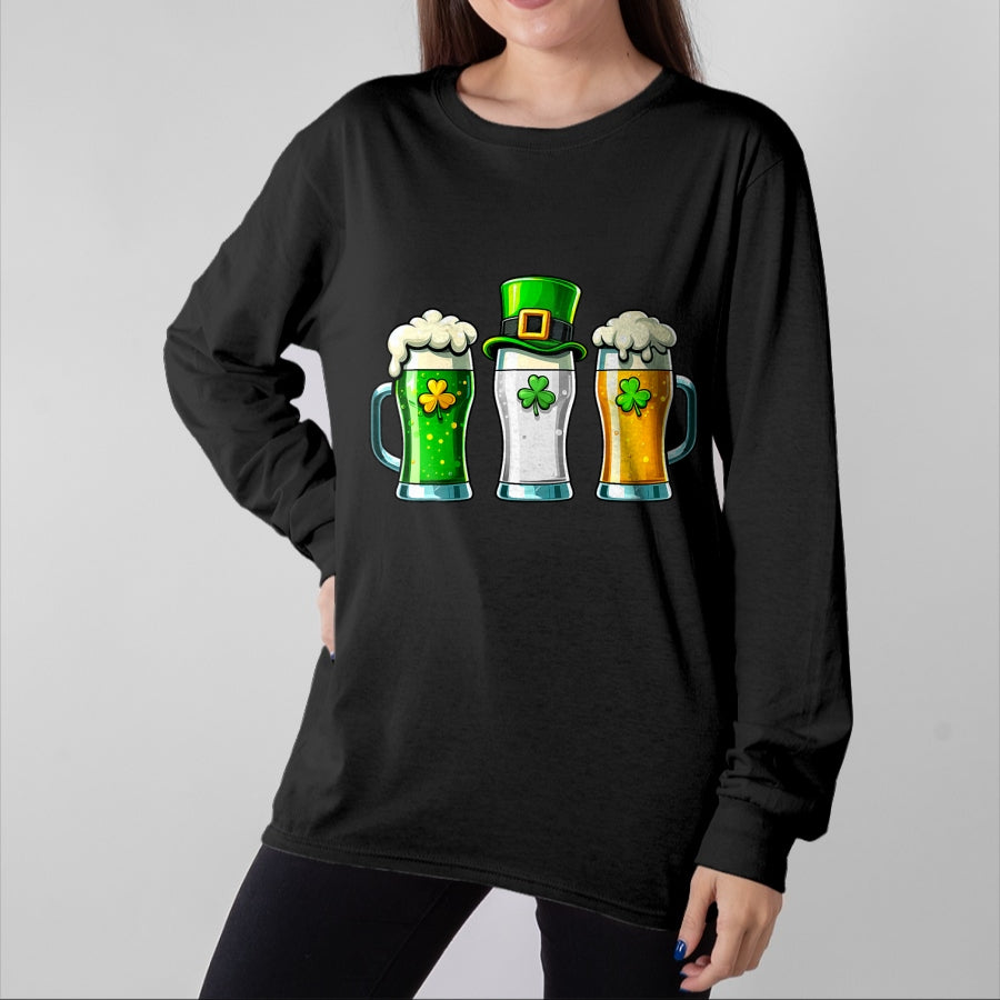 Patrick Day Shirts for Family, Funny Patrick Day shirts, st patrick's day Unisex T-Shirt/Hoodie/Sweatshirt HLT00 - St Patrick Day Irish Ireland Flag Green Beer Lover Men Women T-Shirt
