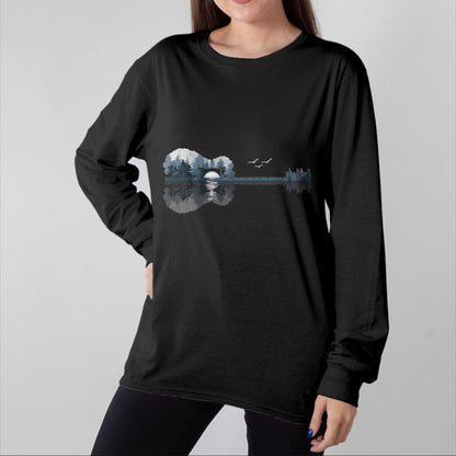 Guitar Lover Shirt, Funny Guitar UnisexT-Shirt/Hoodie/Sweatshirt HLT00 - Acoustic Guitar Lake Music Guitarist Musician Men Women T-Shirt, Men, Black, 3X-Large