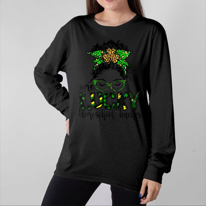 Patrick Day Shirts for Family, Funny Patrick Day shirts, st patrick's day Unisex T-Shirt/Hoodie/Sweatshirt HLT00 - One Lucky Homeschool Teacher St Patrick Day Teacher LOVE KID T-Shirt