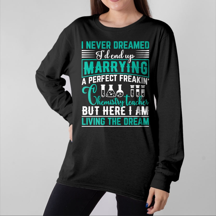Best Wife Shirt, Wife and Husband Unisex T-Shirt/Hoodie/Sweatshirt HLT00 - Chemistry teacher husband gifts from perfect awesome wife Long Sleeve T-Shirt