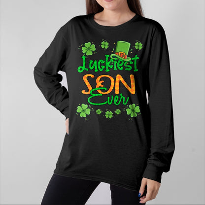 Patrick Day Shirts for Family, Funny Patrick Day shirts, st patrick's day Unisex T-Shirt/Hoodie/Sweatshirt HLT00 - Boy St Patrick Day Luckiest Son Ever St Patricks Day T-Shirt