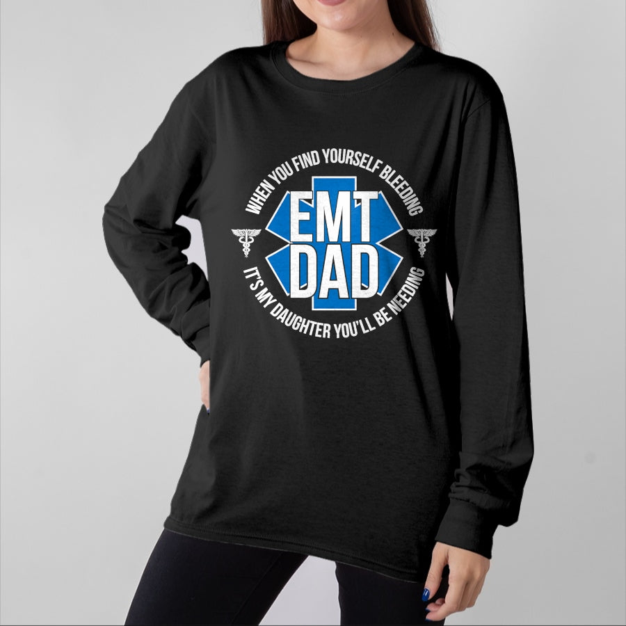 Gift for Dad Shirt, Funny Dad Unisex T-Shirt/Hoodie/Sweatshirt HLT00 – EMT Father Proud Emergency Medical Technician Dad T-Shirt