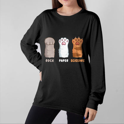 Cat Love Shirt, Funny Cat Lover Gift UnisexT-Shirt/Hoodie/Sweatshirt HLT00 - Cat Lover Cat Owner Funny Cat Rock Paper Scissors T-Shirt