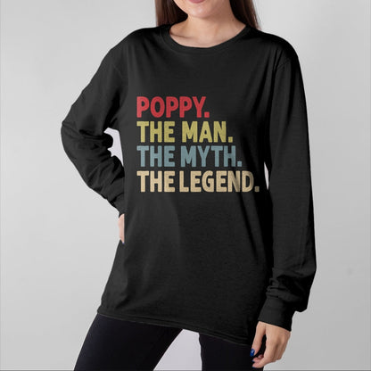 Best Grandpa Shirt, Proud Grandpa Unisex T-Shirt/Hoodie/Sweatshirt HLT00 - Poppy The Man The Myth the Legend Funny Grandpa Gift T-Shirt (1)