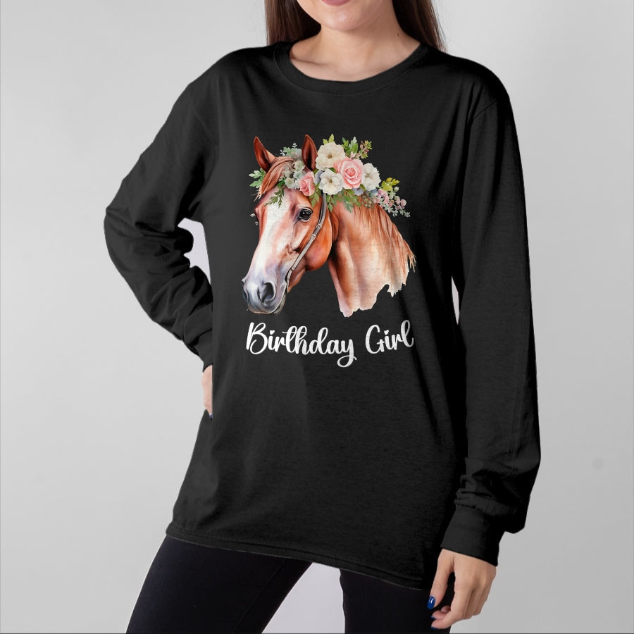 Best Horse Lover Shirt , Funny Horse UnisexT-Shirt/Hoodie/Sweatshirt HLT00 - Horse Birthday Girl Party Outfit Pony Daughter Granddaughter T-Shirt