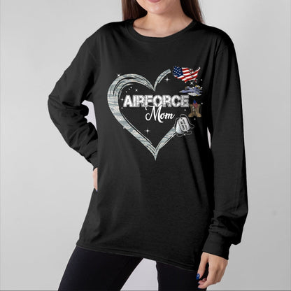 Gift for Mom Shirt, Funny Mom Unisex T-Shirt/Hoodie/Sweatshirt HLT00 - Proud Air Force Mom Air Force Graduation Mom USAF Mom T-Shirt