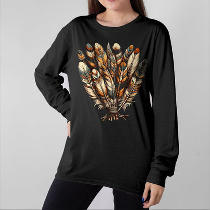 Native American T-Shirts, Vintage Native American Unisex T-Shirt/Hoodie/Sweatshirt HLT00 - Southwest Native American Indian Tribal Feather