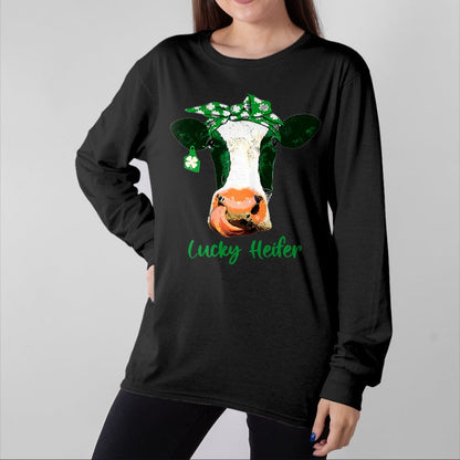 Gift for Mom Shirt, Funny Mom Unisex T-Shirt/Hoodie/Sweatshirt HLT00 - Lucky Heifer Patricks Day Heifer Mom Irish T-Shirt
