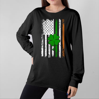 Patrick Day Shirts for Family, Funny Patrick Day shirts, st patrick's day Unisex T-Shirt/Hoodie/Sweatshirt HLT00 - St Patrick Day Irish American Flag Retro Saint Patricks Day T-Shirt