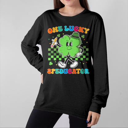 Patrick Day Shirts for Family, Funny Patrick Day shirts, st patrick's day Unisex T-Shirt/Hoodie/Sweatshirt HLT00 - Vintage One Lucky Speducator St Patrick Day School T-Shirt