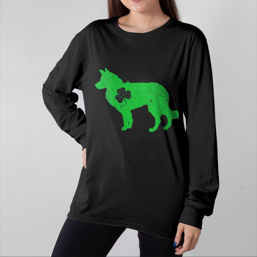 Patrick Day Shirts for Family, Funny Patrick Day shirts, st patrick's day Unisex T-Shirt/Hoodie/Sweatshirt HLT00 - Womens border collie Irish Clover St Patrick Day Leprechaun Dog V-Neck T-Shirt