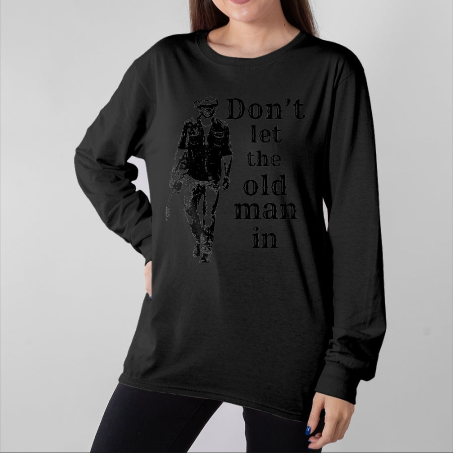 Guitar Lover Shirt, Funny Guitar UnisexT-Shirt/Hoodie/Sweatshirt HLT00 - Don_t let the Old man in Vintage Man Walking with a Guitar T-Shirt