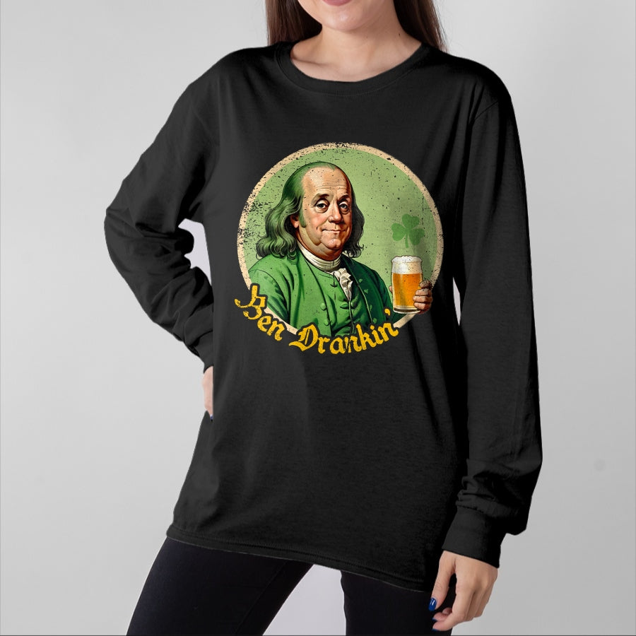 Patrick Day Shirts for Family, Funny Patrick Day shirts, st patrick's day Unisex T-Shirt/Hoodie/Sweatshirt HLT00 - Ben Drankin Shenanigan Clover Irish Shamrock St Patrick Day T-Shirt