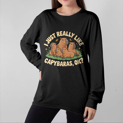 Cute Capybara Shirt, Funny Capybara Unisex T-Shirt/Hoodie/Sweatshirt HLT00 - Funny Bit of A Mess Capybara Meme Graphic for Women T-Shirt