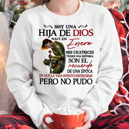 January – Daughter Of God – My Scars Have A Story – T-Shirt For Women - MTNN01 (SKU2605-189-01)