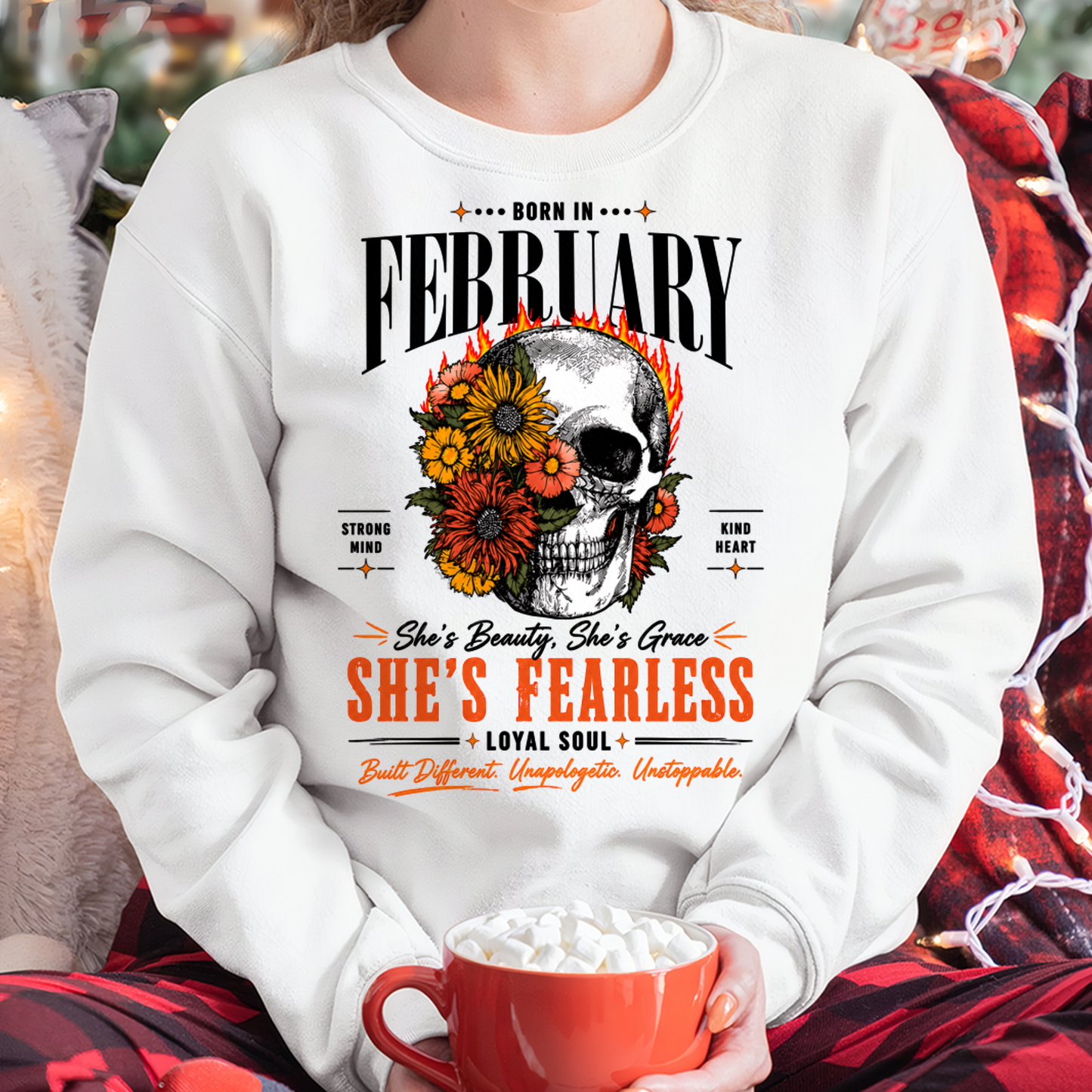 FEBRUARY – SHE’S FEARLESS – BEAUTY & GRACE WOMEN TEE - T-SHIRT FOR WOMEN - MTNN02 (SKU2605-389-02)