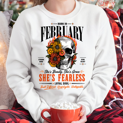 FEBRUARY – SHE’S FEARLESS – BEAUTY & GRACE WOMEN TEE - T-SHIRT FOR WOMEN - MTNN02 (SKU2605-389-02)
