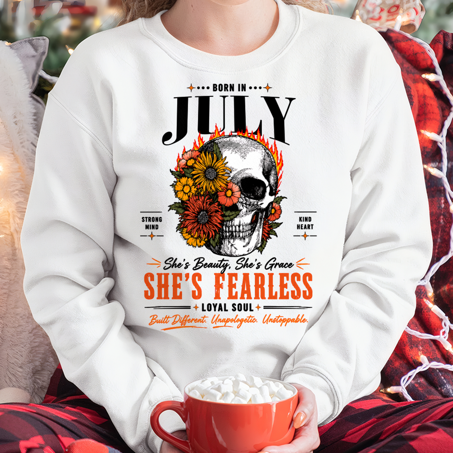 JULY – SHE’S FEARLESS – BEAUTY & GRACE WOMEN TEE - T-SHIRT FOR WOMEN - MTNN07 (SKU2605-389-07)