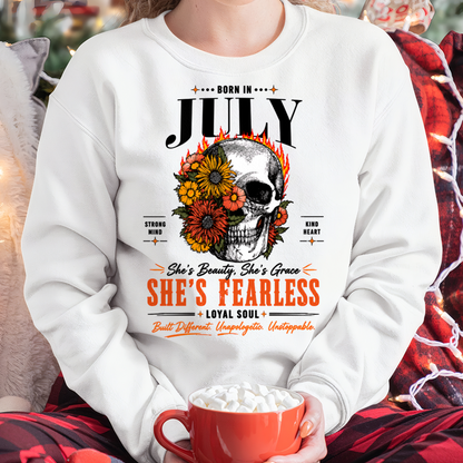 JULY – SHE’S FEARLESS – BEAUTY & GRACE WOMEN TEE - T-SHIRT FOR WOMEN - MTNN07 (SKU2605-389-07)