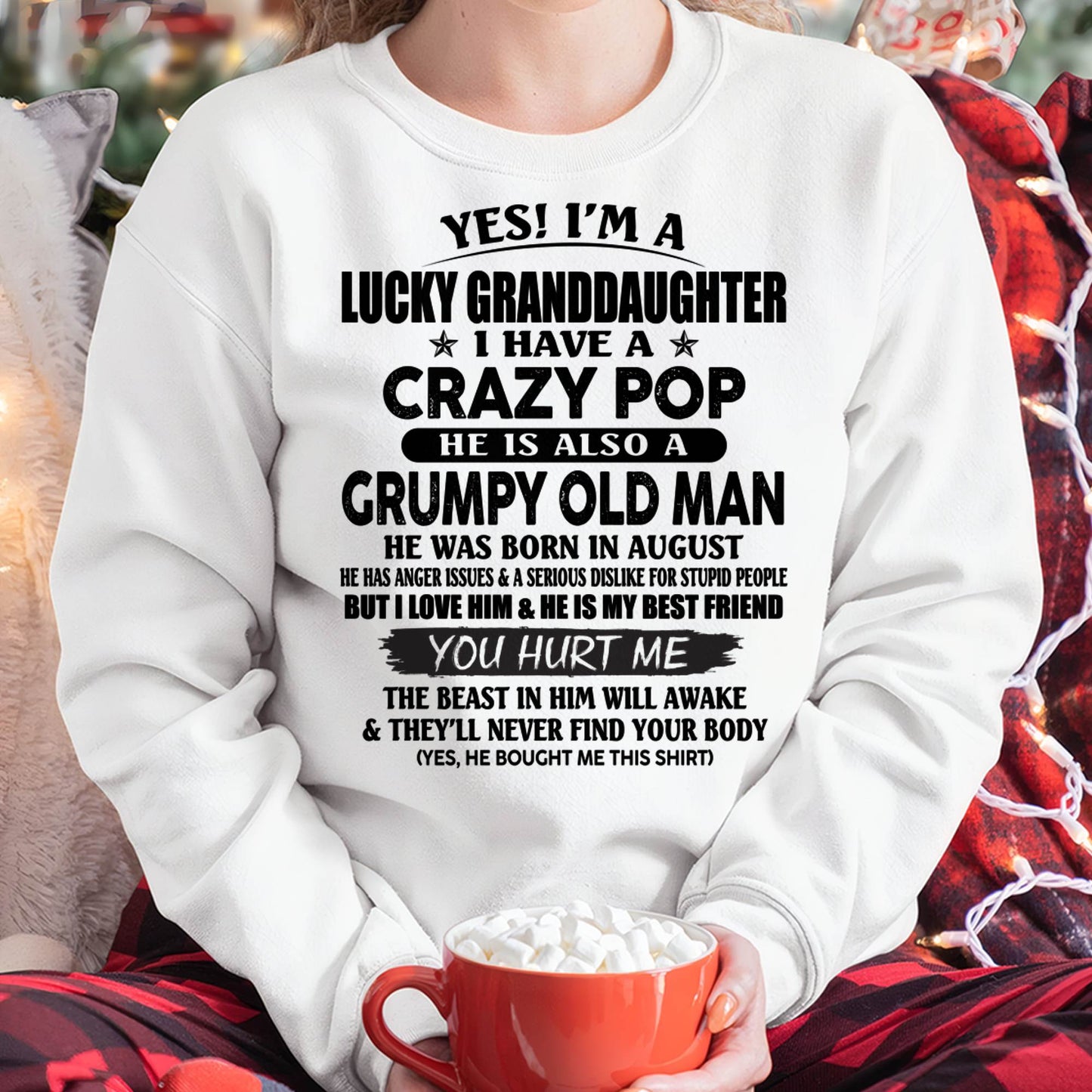 AUGUST - LUCKY GRANDDAUGHTER OF CRAZY POP - PERFECT GIFT FOR YOUR GRANDDAUGHTER FROM POP - MTNN08 (SKU12-39-08)
