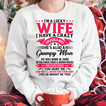 JUNE - TO MY WIFE - I'M A LUCKY WIFE - GIFT FROM HUSBAND - HNDS06 (SKU10-136-06)