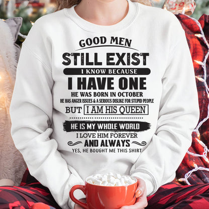 October - Good Men Still Exist - Perfect Gift For Girlfriend, Wife From Husband - HNDS10 (SKU07-166-10)