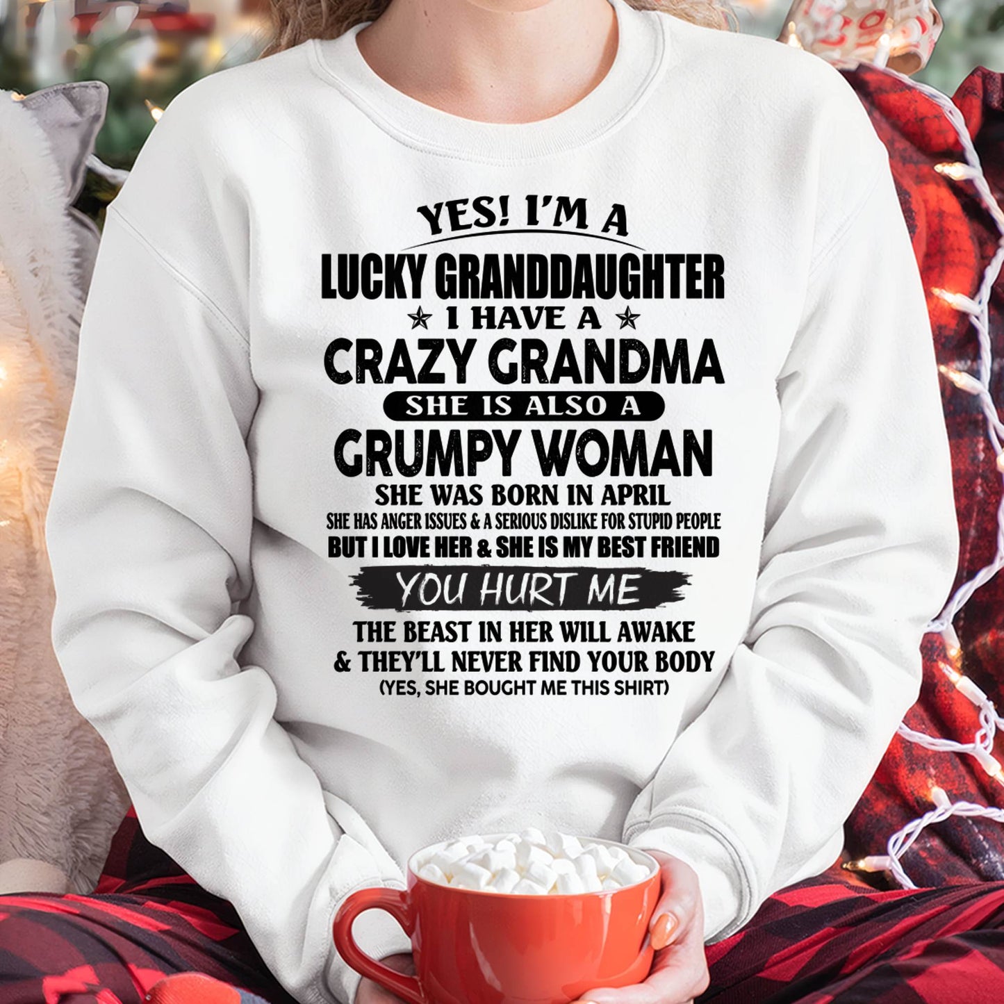 APRIL - LUCKY GRANDDAUGHTER OF CRAZY GRANDMA - PERFECT GIFT FROM GRANDMA - HNDS04 (SKU12-146-04)