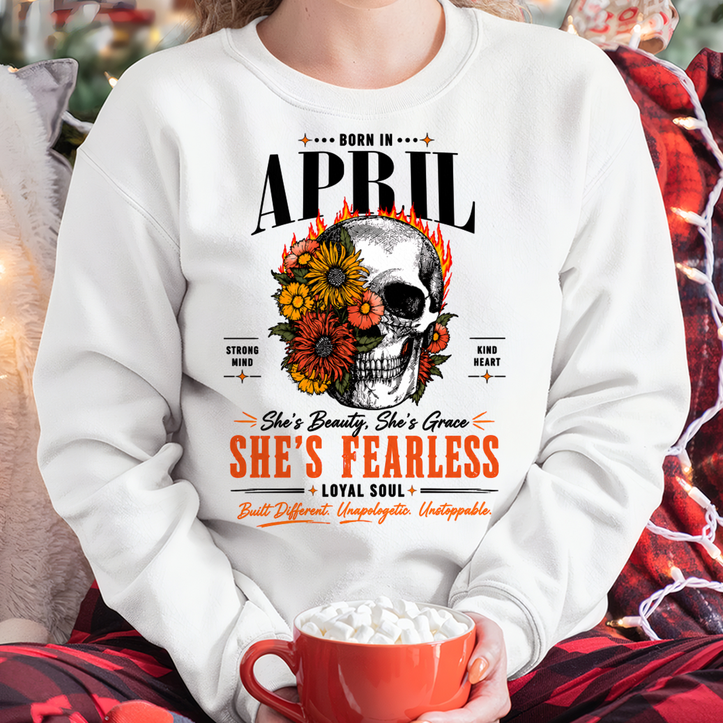 APRIL – SHE’S FEARLESS – BEAUTY & GRACE WOMEN TEE - T-SHIRT FOR WOMEN - MTNN04 (SKU2605-389-04)