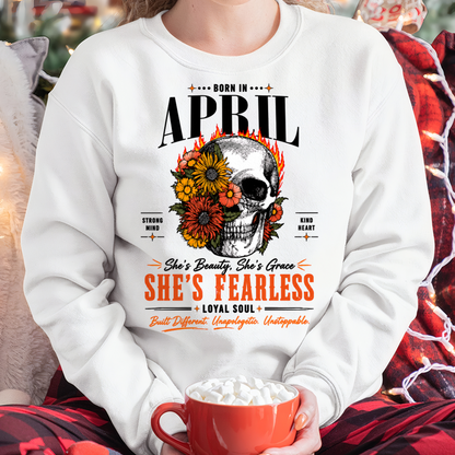 APRIL – SHE’S FEARLESS – BEAUTY & GRACE WOMEN TEE - T-SHIRT FOR WOMEN - MTNN04 (SKU2605-389-04)