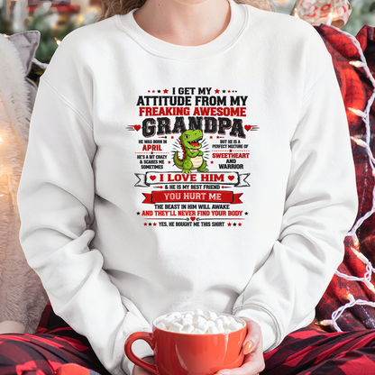 APRIL – FREAKING AWESOME GRANDPA – T-SHIRT GIFT FROM GRANDPA – MTNN04 (SKU2610-22-04)
