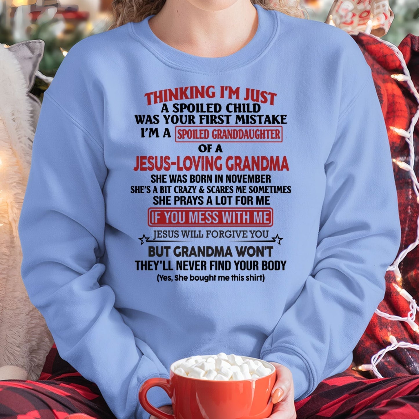 Christian Girl Shirt – Spoiled by Grandma November Edition – From Grandma to Granddaughter MTNN11 (SKU07-181-11)