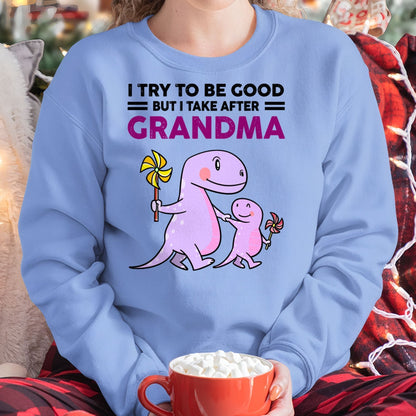 TRY TO BE GOOD BUT I TAKE AFTER GRANDMA- For granddaughter T shirt HNDS00 (SKU07-87)