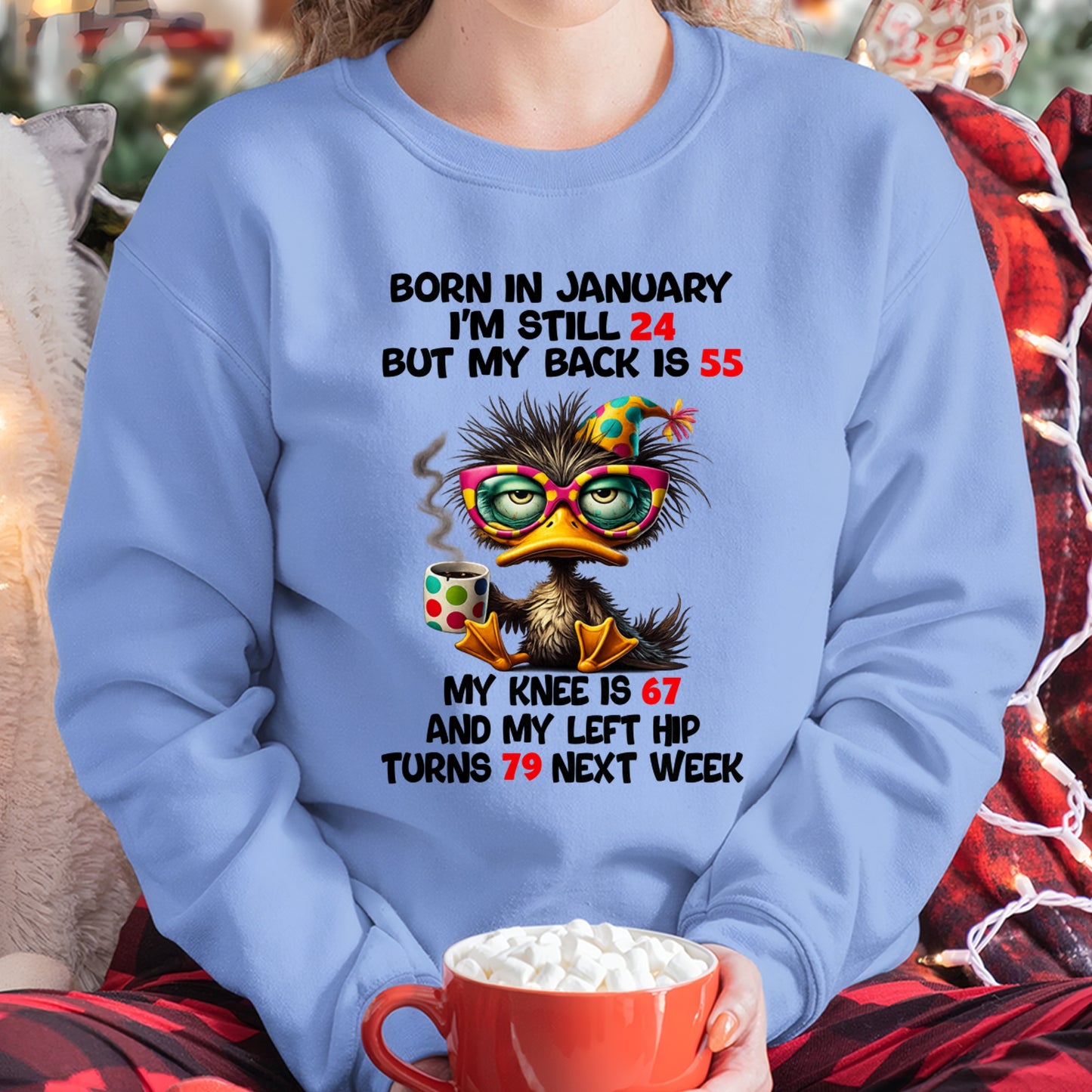 BORN IN JANUARY - I'M STILL 24 BUT MY BACK IS 55 FUNNY T-SHIRT/HOODIE/SWEATSHIRT - HNDS01