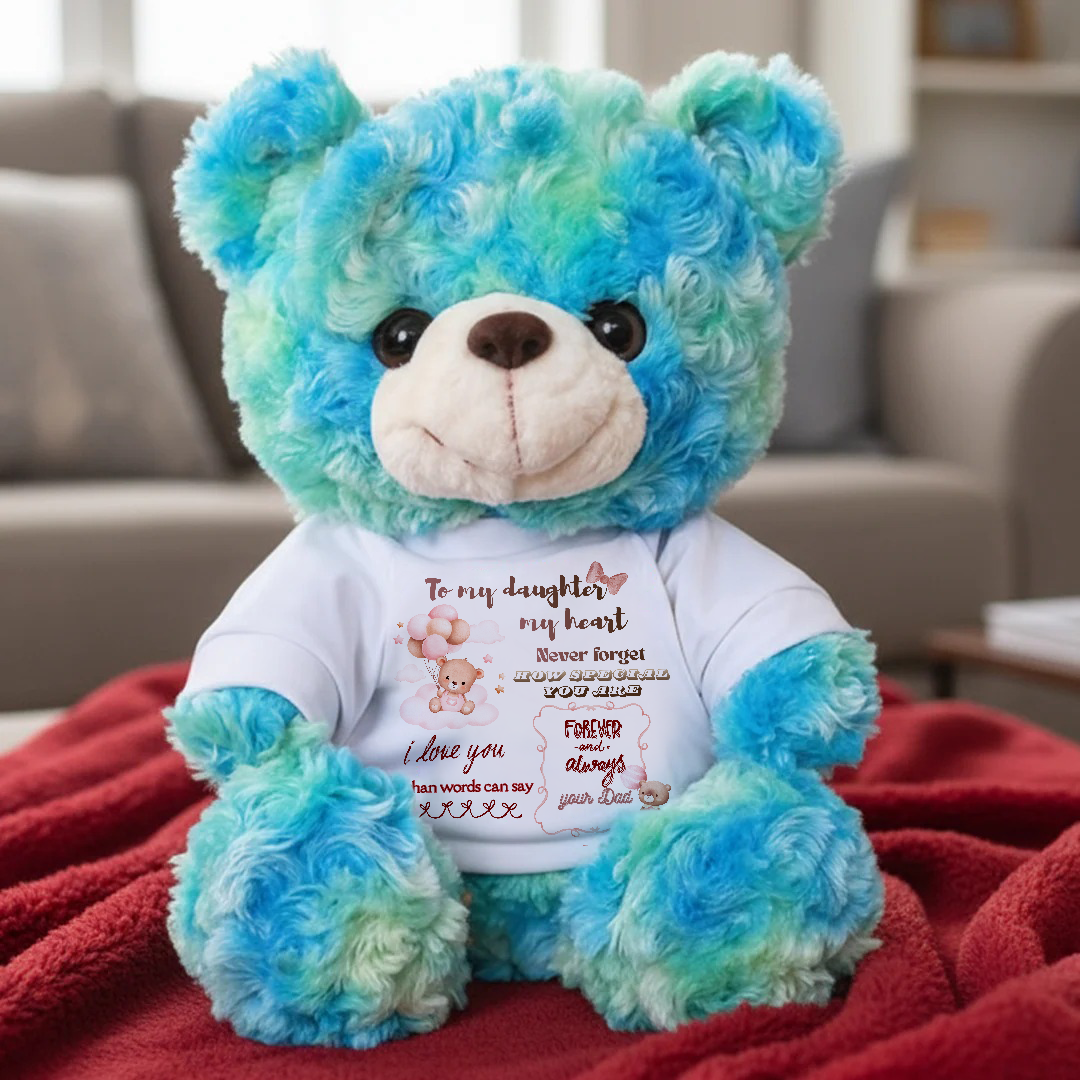 A Soft Hug to Daughter Teddy Bear – Warmly Given from Dad