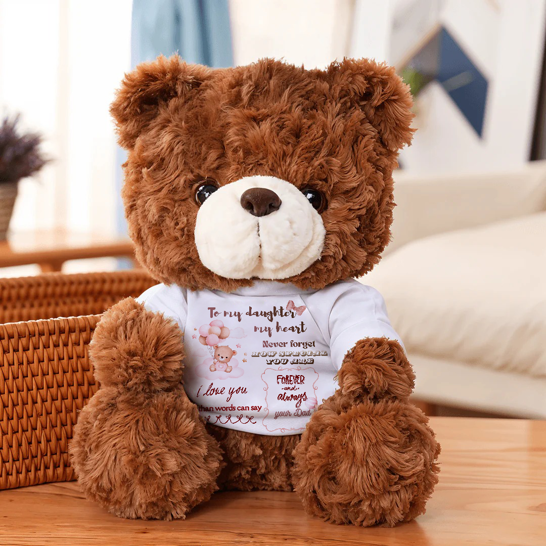 A Soft Hug to Daughter Teddy Bear – Warmly Given from Dad