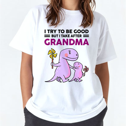 TRY TO BE GOOD BUT I TAKE AFTER GRANDMA- For granddaughter T shirt HNDS00 (SKU07-87)