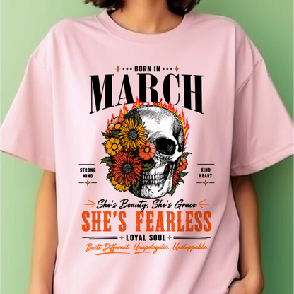 MARCH – SHE’S FEARLESS – BEAUTY & GRACE WOMEN TEE - T-SHIRT FOR WOMEN - MTNN03 (SKU2605-389-03)