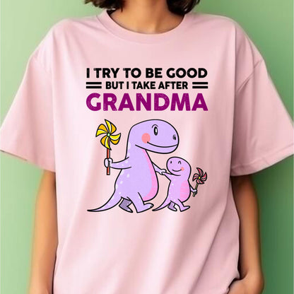 TRY TO BE GOOD BUT I TAKE AFTER GRANDMA- For granddaughter T shirt HNDS00 (SKU07-87)