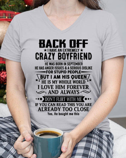 September - Back Off I Have An Extremely Crazy Boyfriend - - Gift For Wife From Husband - HNDS09 (SKUT-BACKOFF-09)