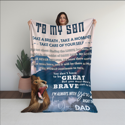 Special Gift For Son Blanket - Big Warm Hug From Dad