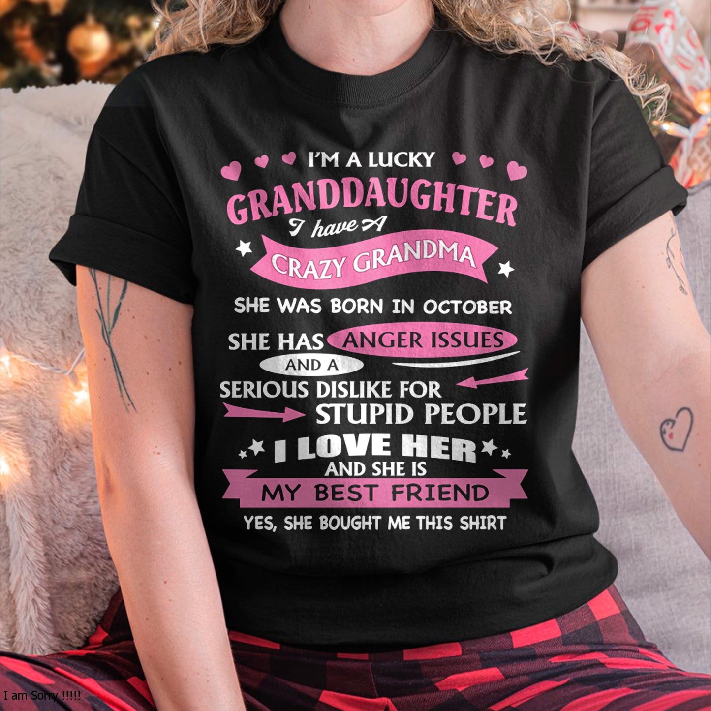 OCTOBER - I'M A LUCKY GRANDDAUGHTER - T-Shirt/Hoodie/Sweatshirt - HNDS10