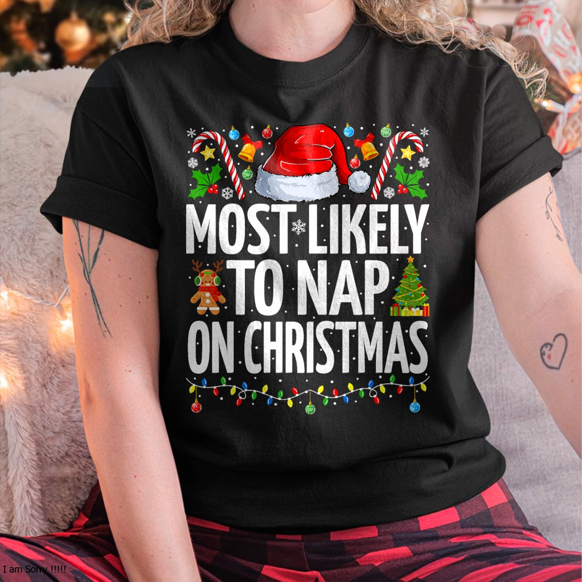 Most Likely To Nap On Christmas Funny Family Christmas T-Shirt - Christmas Unisex T-Shirt/Hoodie/Sweatshirt - HNDS00