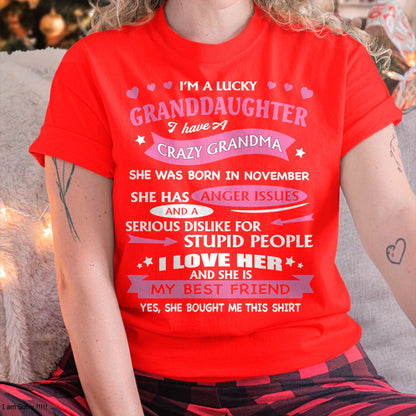 NOVEMBER - I'M A LUCKY GRANDDAUGHTER - T-Shirt/Hoodie/Sweatshirt - HNDS11