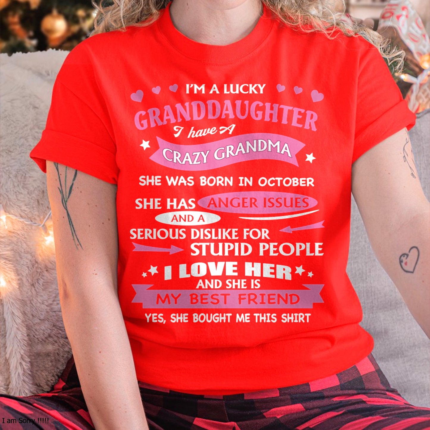 OCTOBER - I'M A LUCKY GRANDDAUGHTER - T-Shirt/Hoodie/Sweatshirt - HNDS10