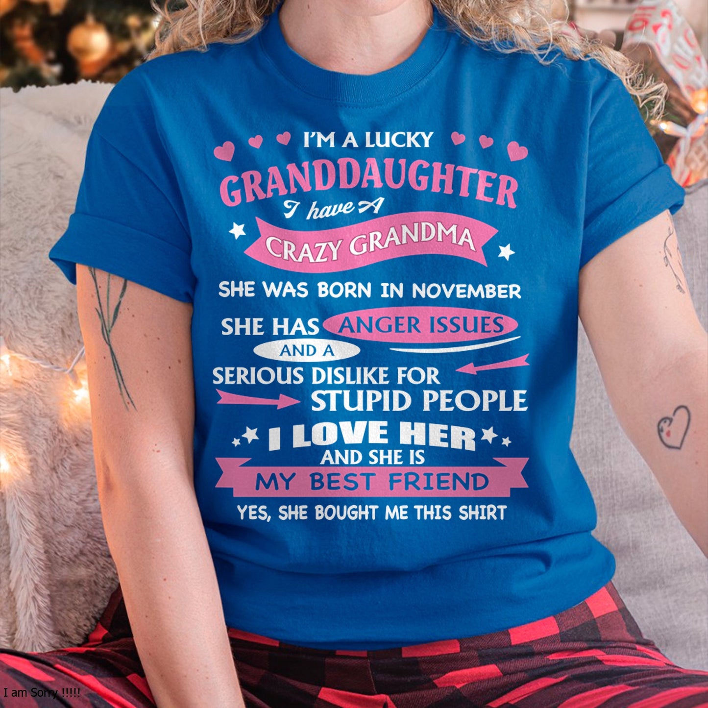 NOVEMBER - I'M A LUCKY GRANDDAUGHTER - T-Shirt/Hoodie/Sweatshirt - HNDS11