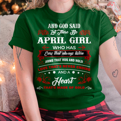 AND GOD SAID LET THERE BE APRIL GIRL T-Shirt/Hoodie/Sweatshirt - HNDS04