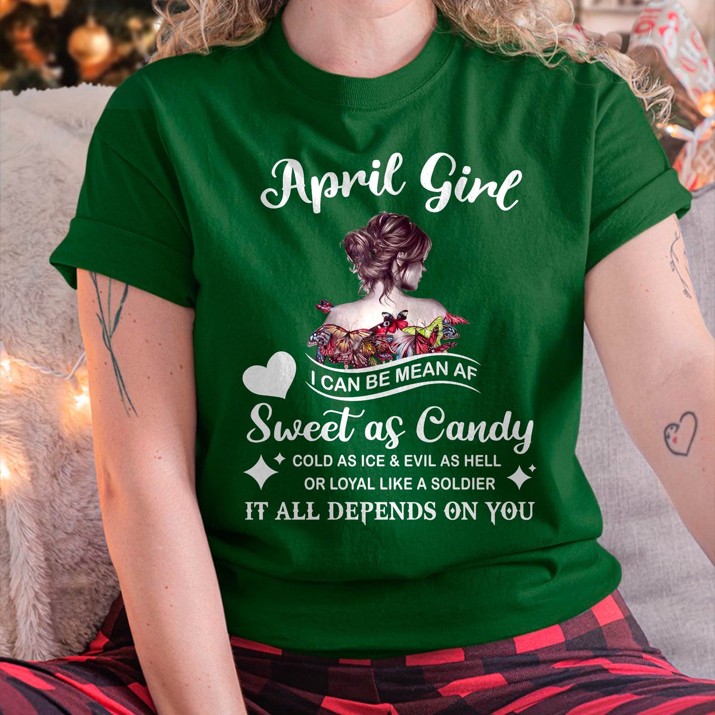 April Girl T-Shirt – Sweet As Candy, Cold As Ice - Birthday Gift for Women - MTNN04 (SKU26T-01-38-04)