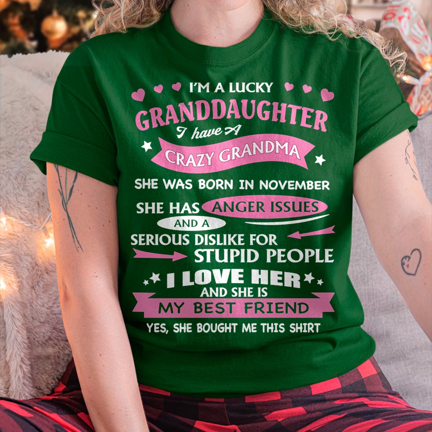 NOVEMBER - I'M A LUCKY GRANDDAUGHTER - T-Shirt/Hoodie/Sweatshirt - HNDS11